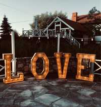 Drewniany napis LOVE, rustykalny, wesele, boho