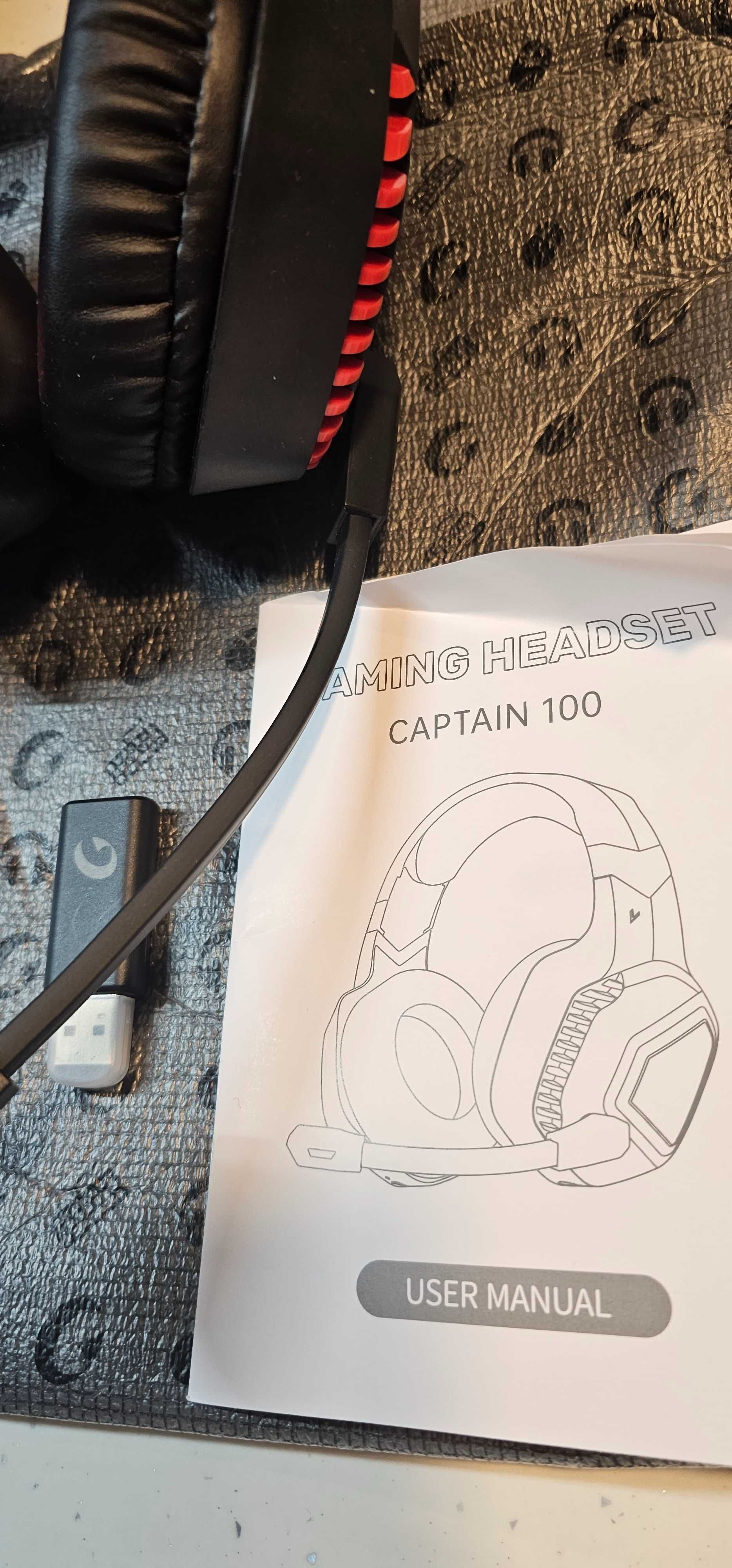 Bezprzewodowe słuchawki do gier GAMING CAPTAIN 100 RED