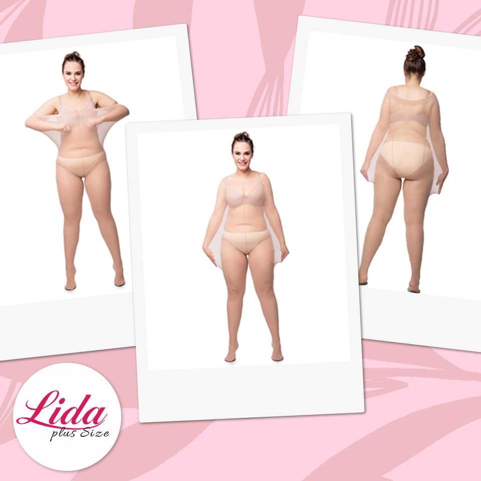 Rajstopy Lida Plus Size , 20den , Średni beż, 4XXXL , biodra do 200cm