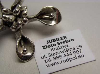 Srebrna autorska zawieszka kwiat