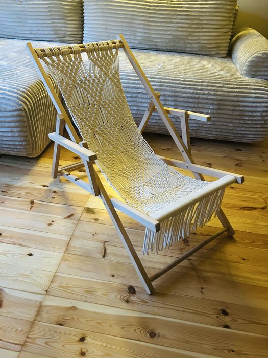 Leżak makrama boho frędzle