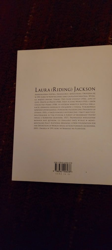 Obroty cudów Laura (Riding) Jackson + piękna zakładka ze zdjęciem