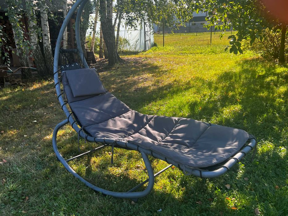 Fotel leżak bujany banan metalowy | Helikopter | Leżak na buegunach