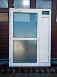 Drzwi aluminiowe szyba ornamentowa 159x218 białe DOWÓZ CAŁY KRAJ