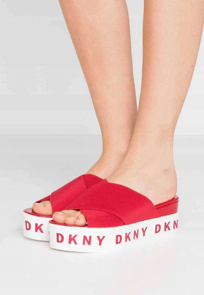 DKNY CRISTI klapki platform red 38,5