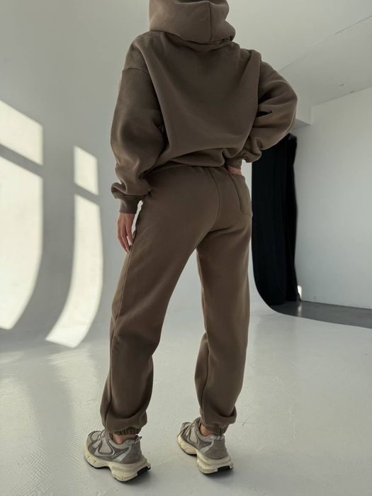 Спортивний костюм на флісі жіночий Мокко Шоколад S,M,L на зиму