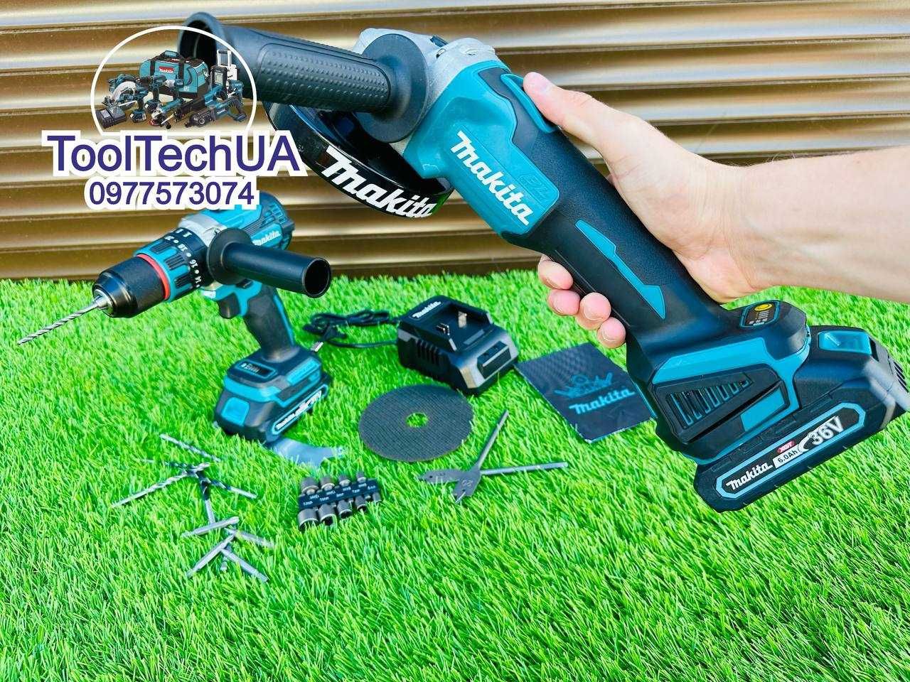 Безщоточний Набор Makita 2/1 Балгарка DGA504 XGT + Шурупокрут DHP485
