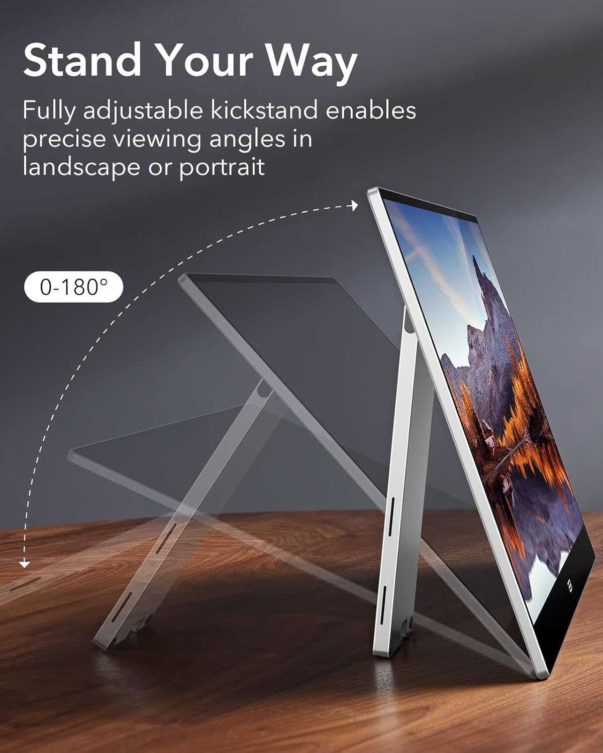 ESR Przenośny monitor do laptopa lub telefonu, 15,6" 1080P HDR