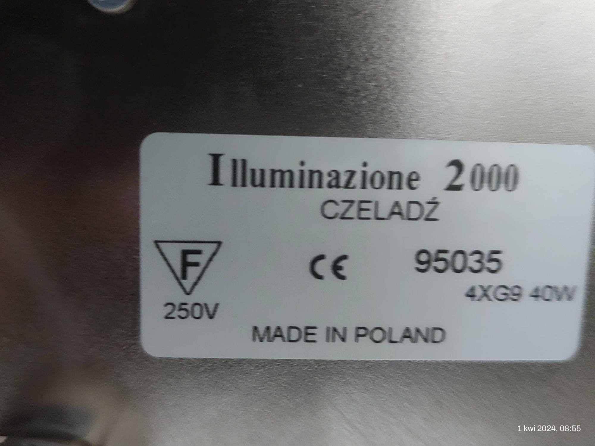 KOLEKCJA ILLUMINAZIONE 2000 plafon kinkiet  szkło chrom