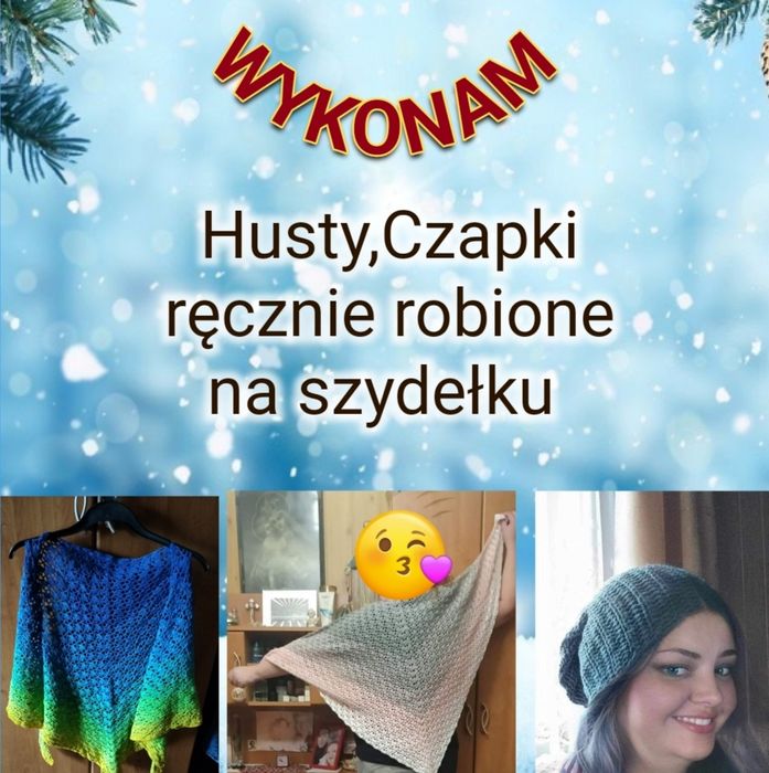 Czapki husty szydełkowe