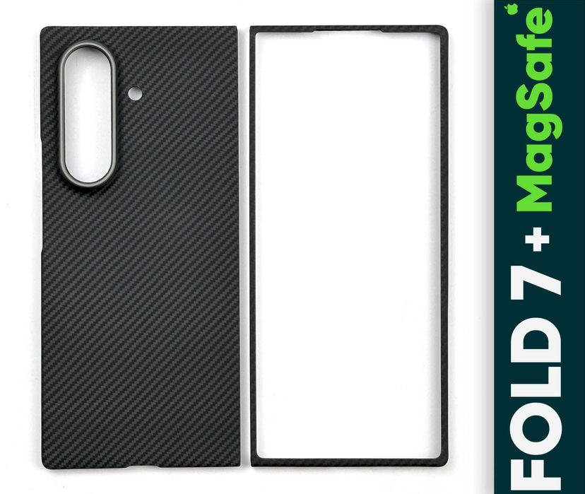 Чехол из настоящего карбона для Samsung Galaxy Fold 7 (600D) + MagSafe
