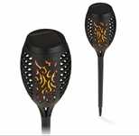 Lampa solarna wbijana Easymaxx czarny 26 cm 2 szt imitacja ognia