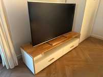 Szafka pod RTV i stolik black red white Bari 11460 drewniany blat