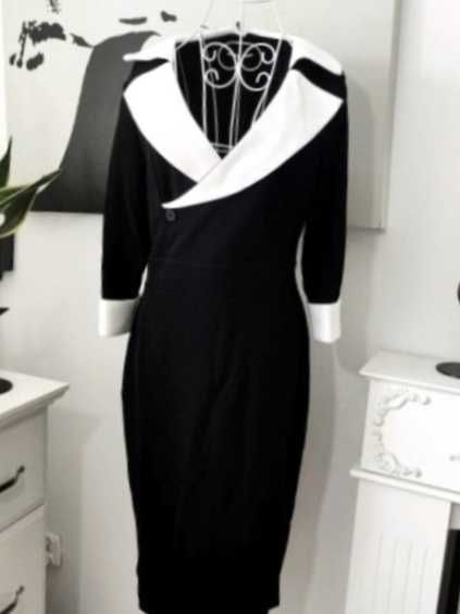Elegancka klasyczna czarna sukienka 44 ko