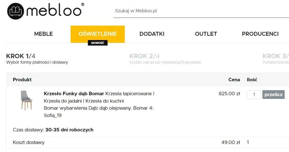 krzesła Mebloo Bomar Funky dąb olejowany granatowe tapicerowane ideal