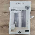 Szare zasłony na przelotkach 135x250 z błyszczącą nicią