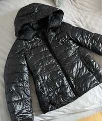 Dwustronna kurtka pikowana Zara czarna M 38 z kapturem
