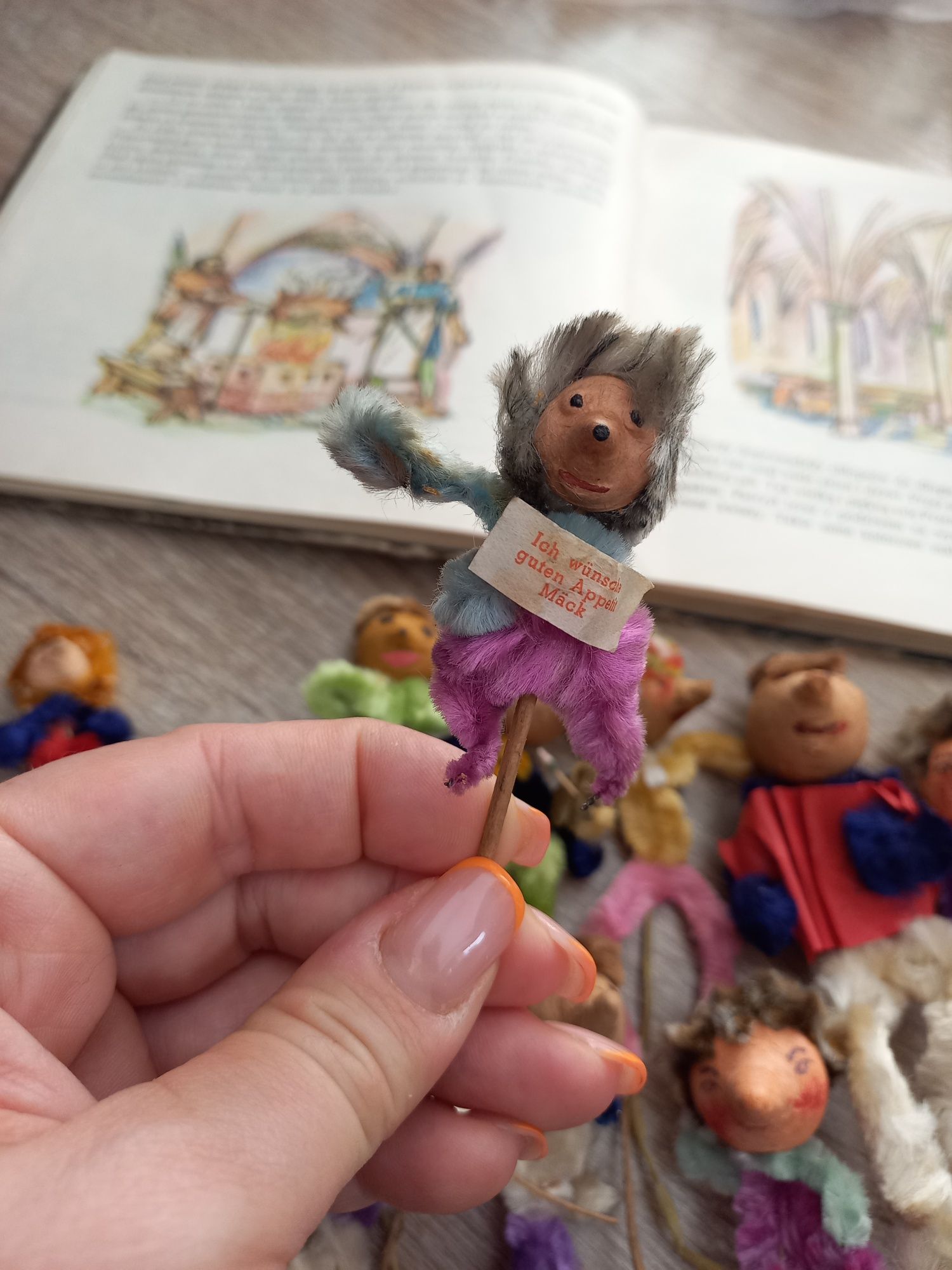 Mecki jeż Macki Muckie jeżyki jeże pajacyki figurki stare vintage