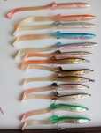 Para pesca à borrachinha/buldo  vendo Raglous,  pingalins e rabionas