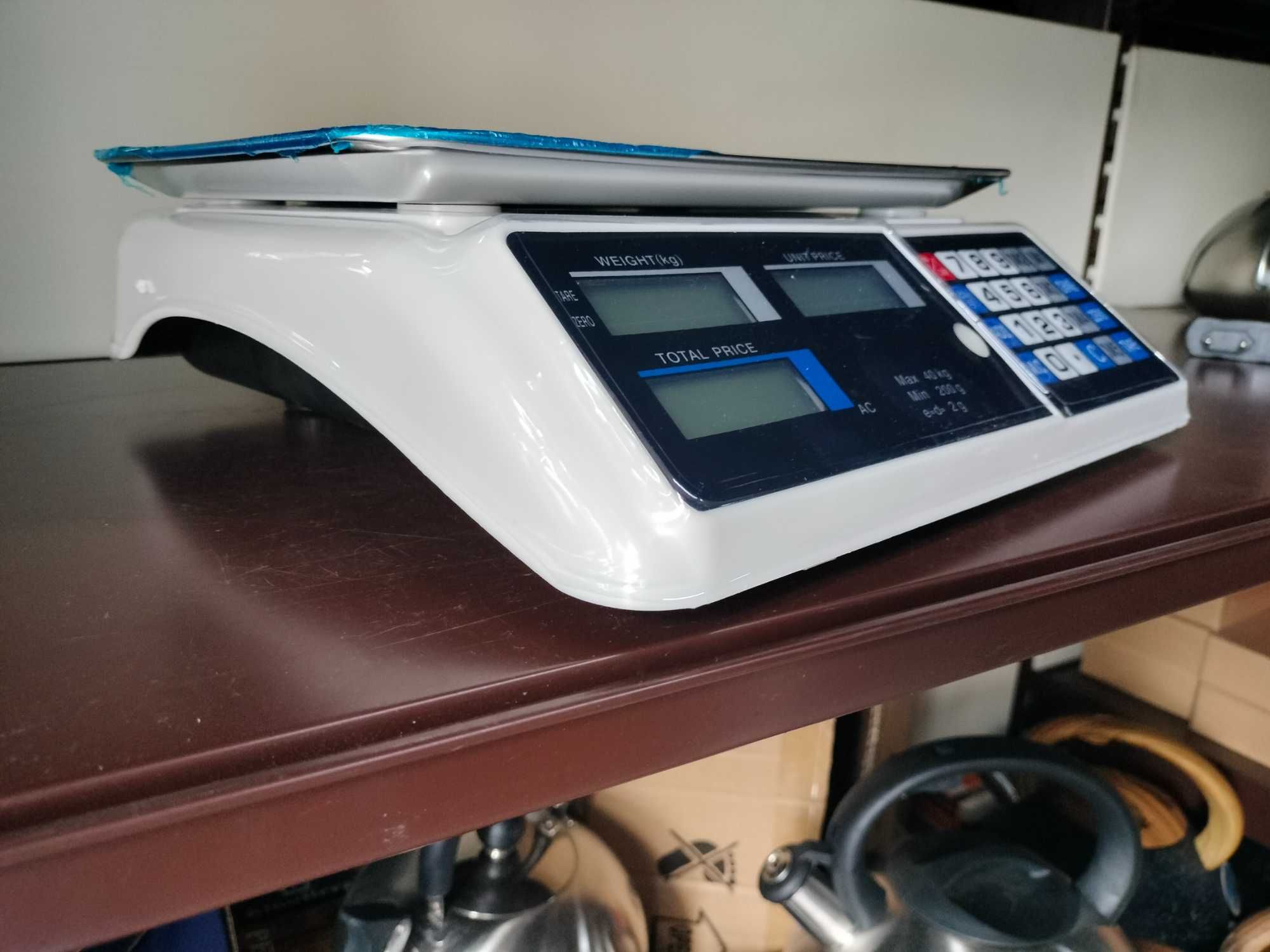 Waga sklepowa elektroniczna 40 kg lcd przemysłowa z akumulatorem dobra
