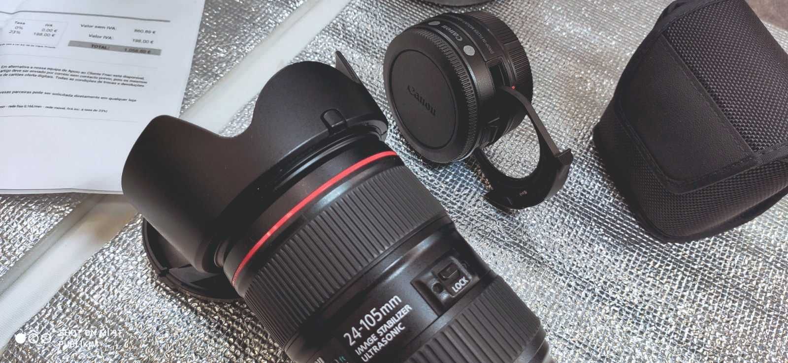 Canon EF 24-105mm IS ll USM + Anel adaptador