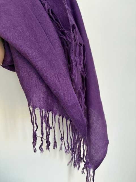 Szal ala pashmina fiolet wiosenny 70x180 cm