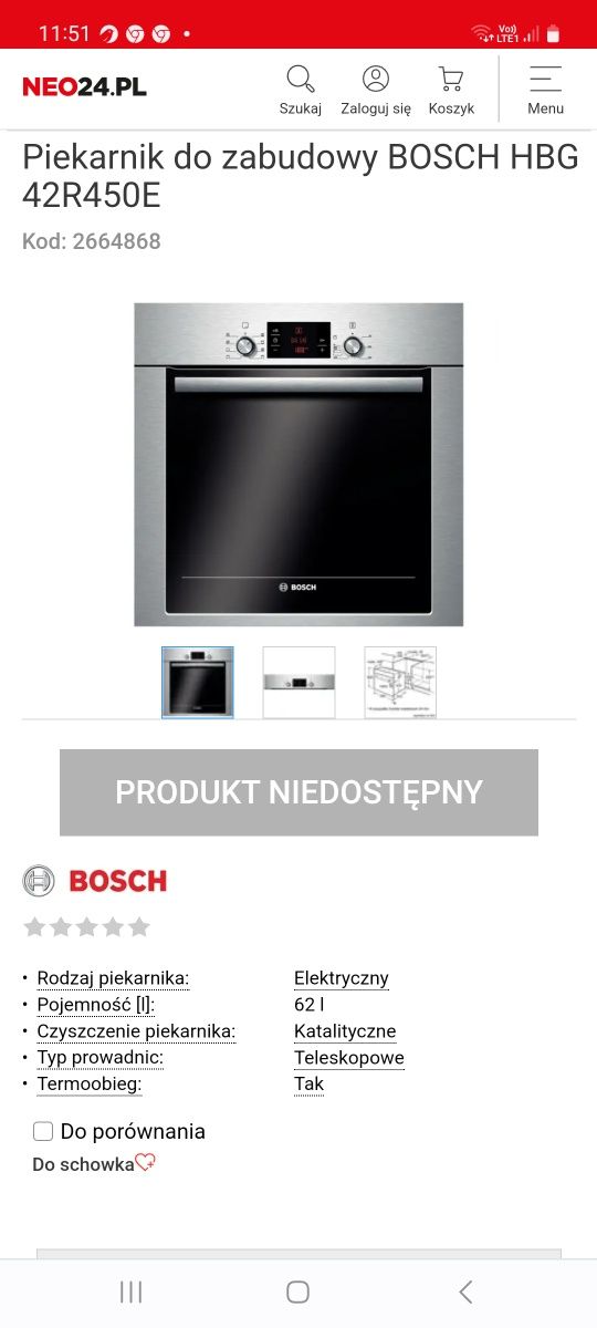 Piekarnik elektryczny Bosch