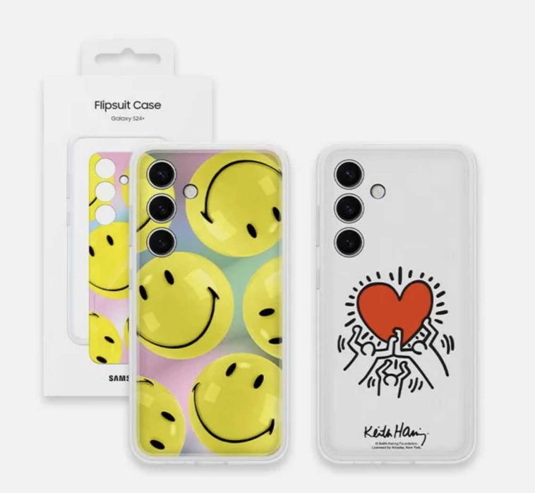 Оригинальный чехол Samsung S24 Plus Flipsuit (Heart + Smile) SM-S926