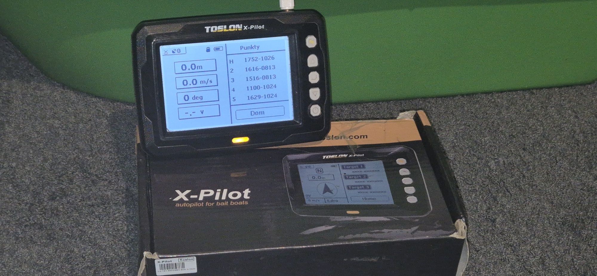 Łódka zanętowa katamaran MAXI GPS Toslon aku 40aH Prod. Polska