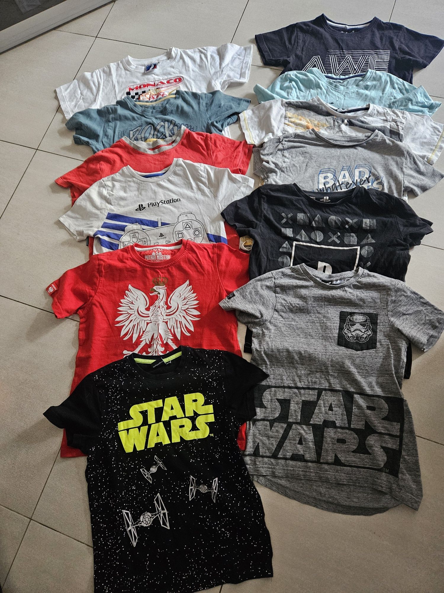 Koszulki 12 szt. t-shirty zestaw Primark star Wars PlayStation 134/140