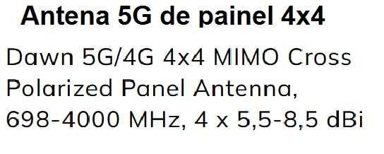 Antena  5G exterior quadrupla de painel