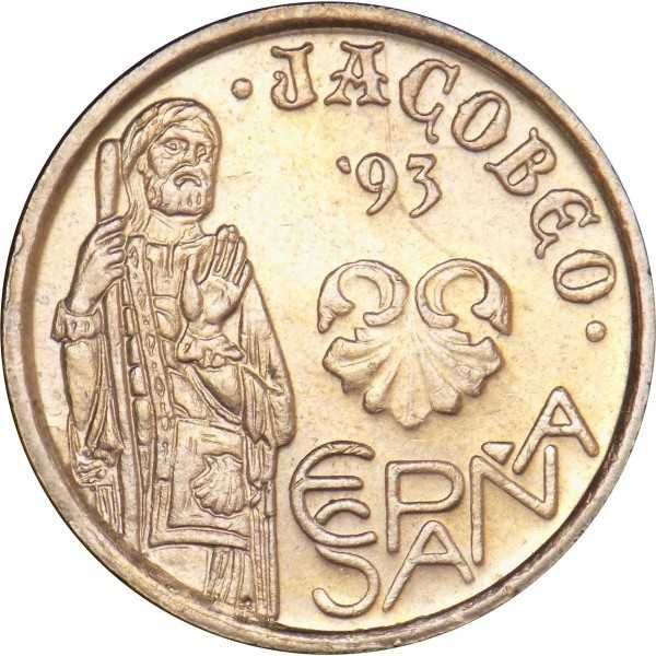 Moeda de 5 Pesetas de 1993-Ano de Santo Jacobeu