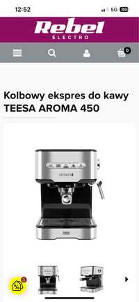 Ekspres do kawy kolbowy teesa Aroma 450 robi dwie kawy