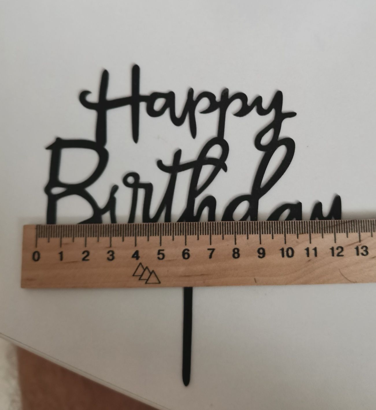 Топер на торт акриловий дзеркальний Happy birthday