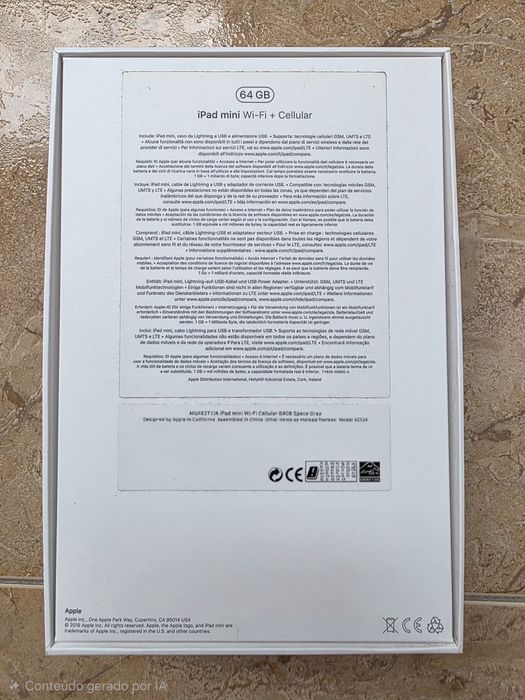 iPad Mini 5ª Geração – 64GB | Wi-Fi + Dados Móveis