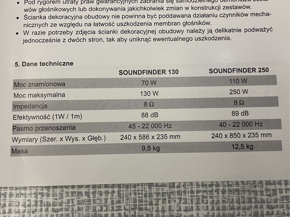 Głośniki Kolumny Tonsil Soundfinder 130
