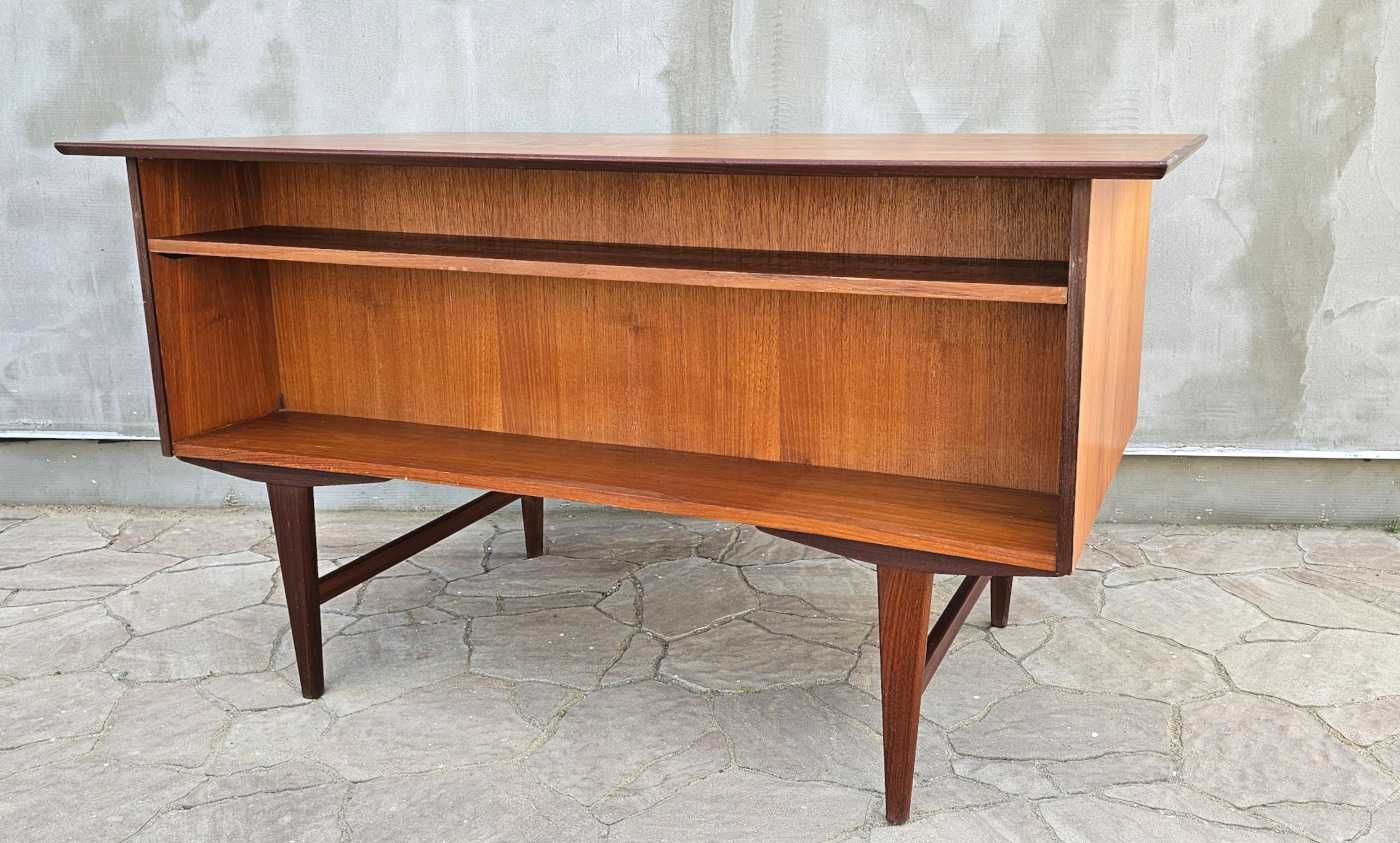 Biurko teak, tekowe, dwustronne, duński design, vintage, lata 60.