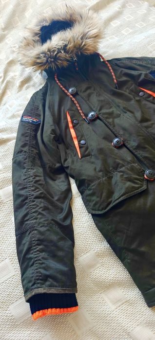 SUPERDRY Kurtka męska zielona khaki kaptur (S)
