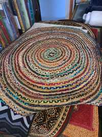 Dywan okrągły 120cm ręcznie tkany w Indiach