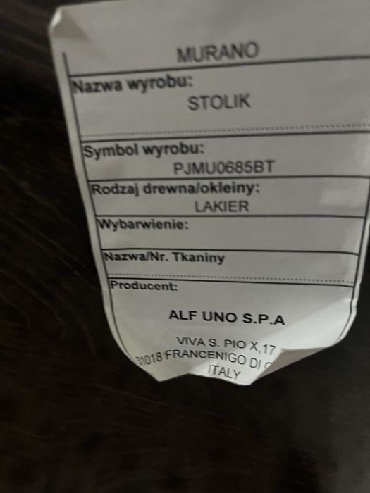 Ława włoskiej firmy Alf Uno na wysoki połysk