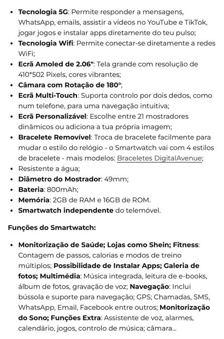Smartwatch digital Avenue ultra 5G