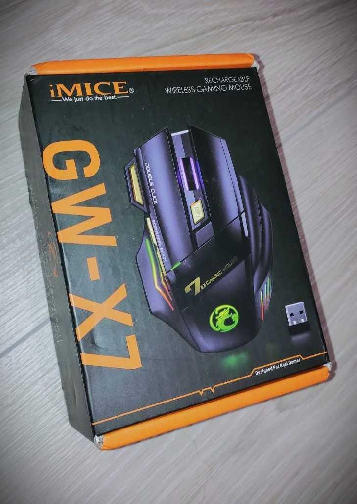 Беспроводная игровая мышь USB IMICE GW-X7 с аккумулятором и подсветкой