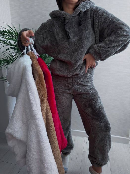 Теплый костюм домашний плюшевый женский