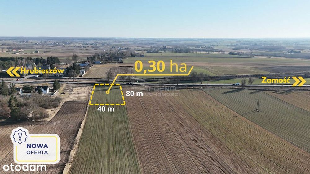 Działka komercyjna 0,30 ha przy DK74 – Werbkowice