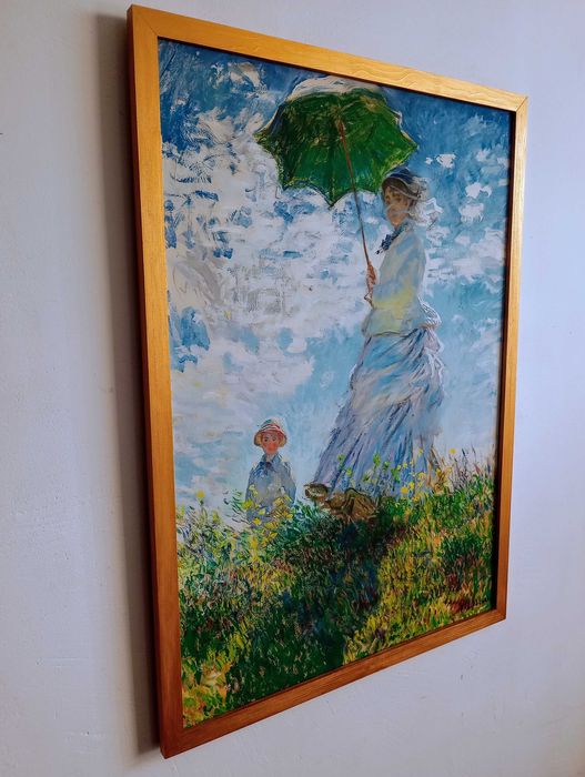 Obraz na płótnie -kobieta z parasolką, Claude Monet, 50x70cm