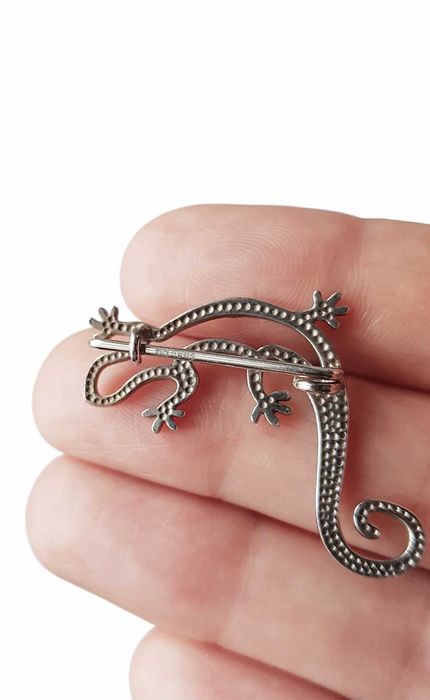 Серебряная брошь, срібна брошка, значок, брошь серебро, ящерица, 925