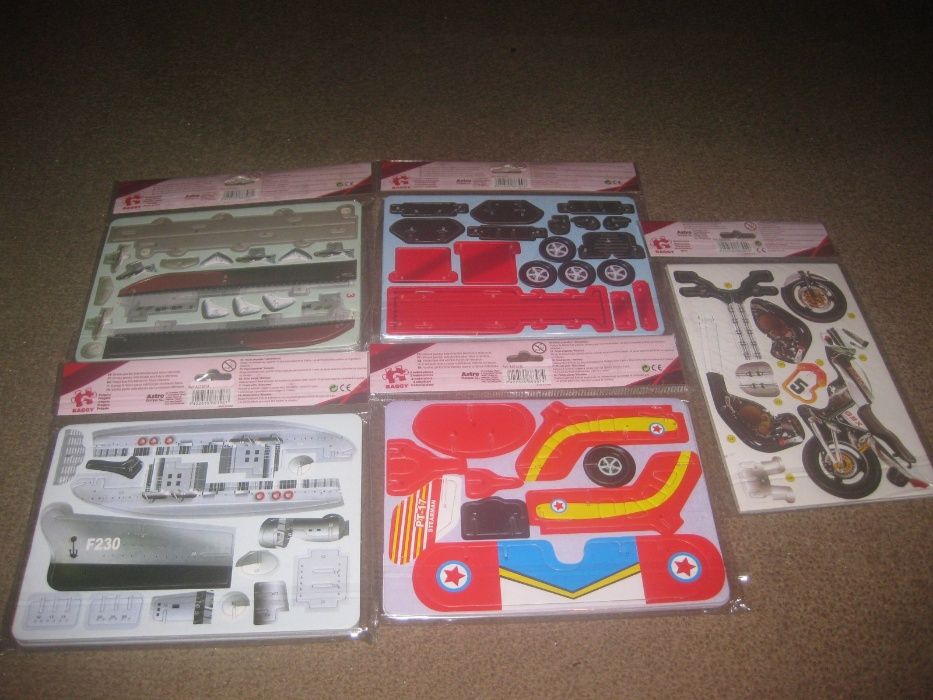 5 Puzzles 3D/Novos e Embalados!