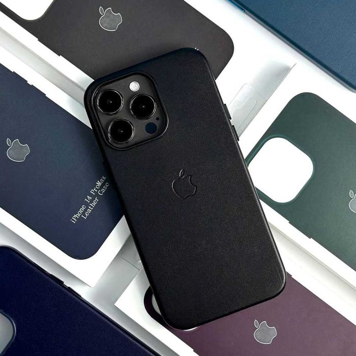 Шкіряні чохли з підтримкою MagSafe для iPhone / НА ВСІ МОДЕЛІ! (BLACK)