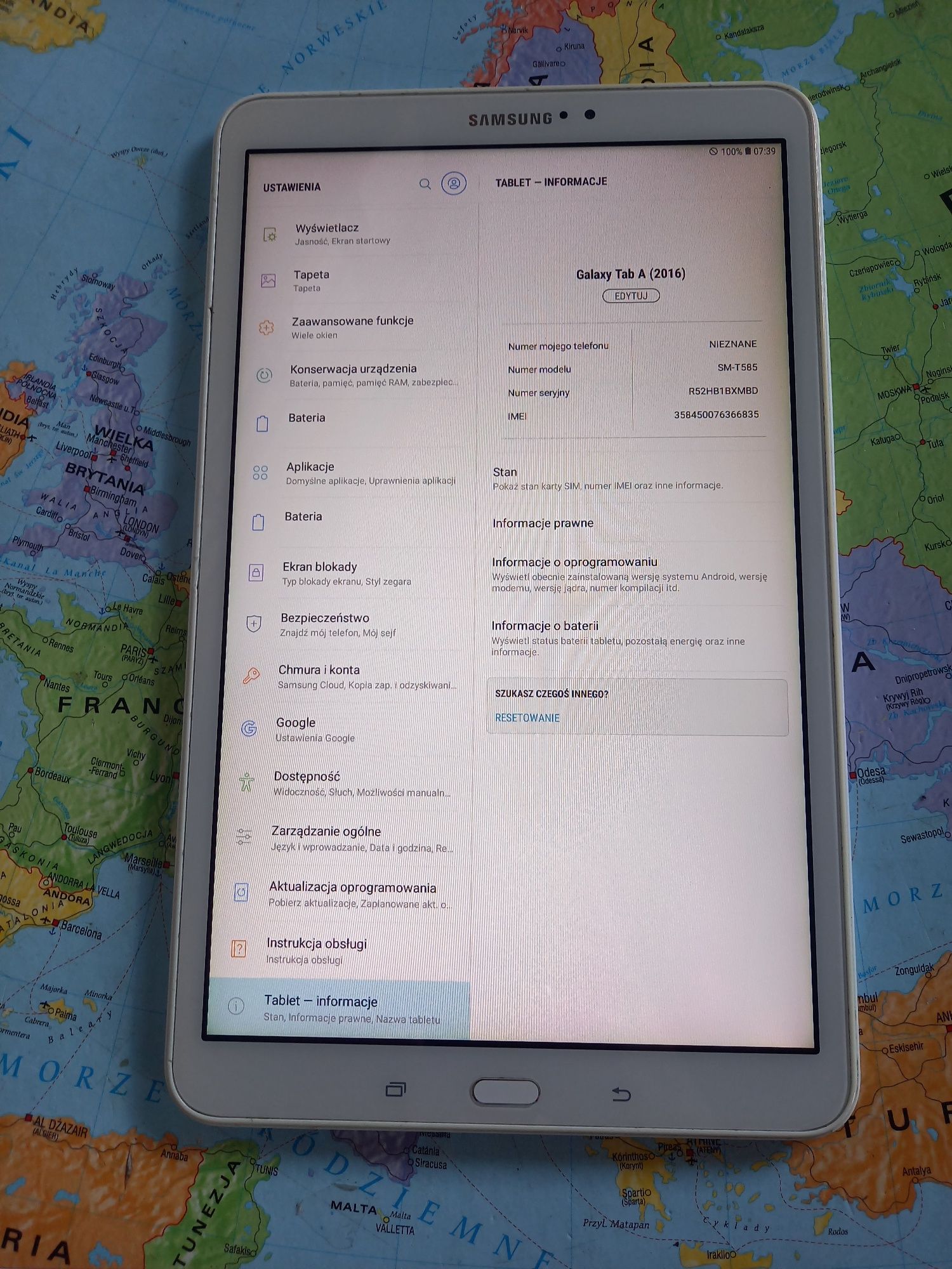 Tablet samsung Galaxy Tab A 10.1 SM-T585 LTE 16gb sim gps