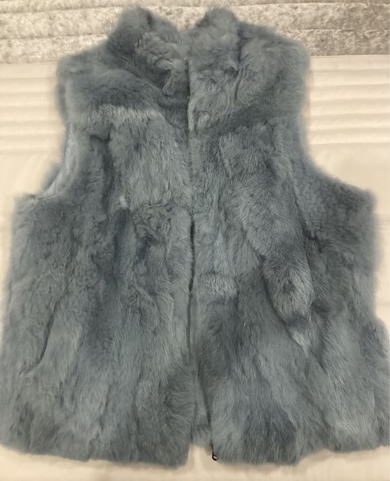 Colete pêlo azul bebé